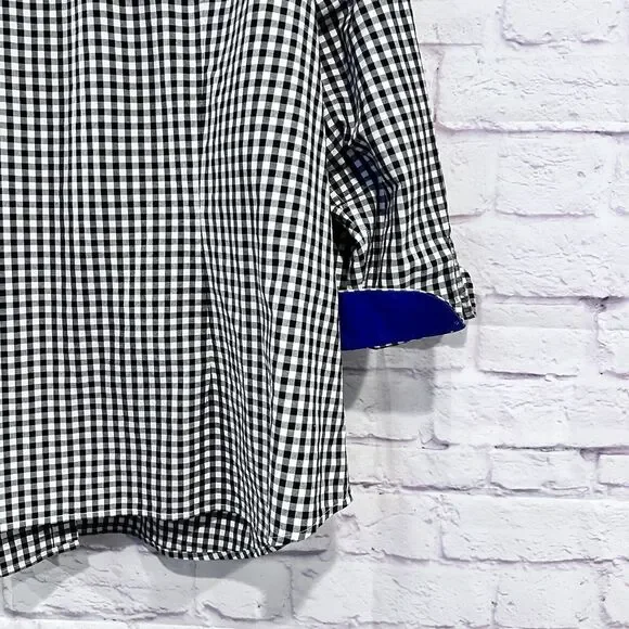 Lauren Ralph‎ Lauren Womens Plus 3X Black White Gingham Button Up Shirt Blouse - Picture 10 of 15